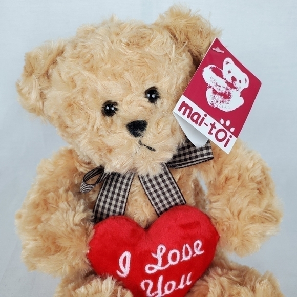 Mai-toi I love you Valentines plush bear - Picture 6 of 11